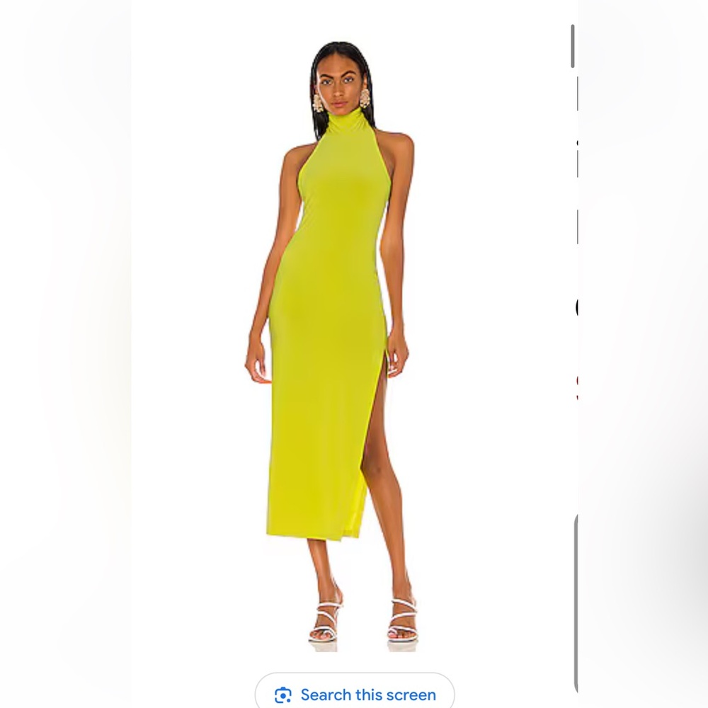 Halter Turtle Side Slit Gown in Spring Green
NORMA KAMALI- size medium